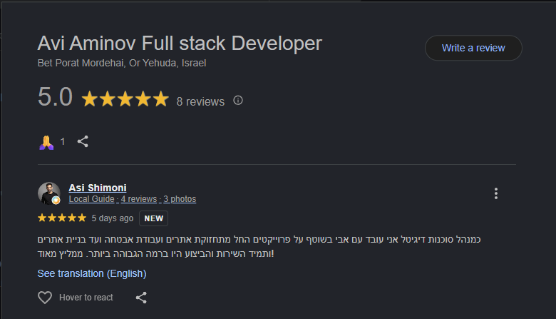 Google reviews
