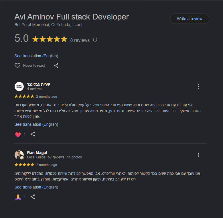Google reviews