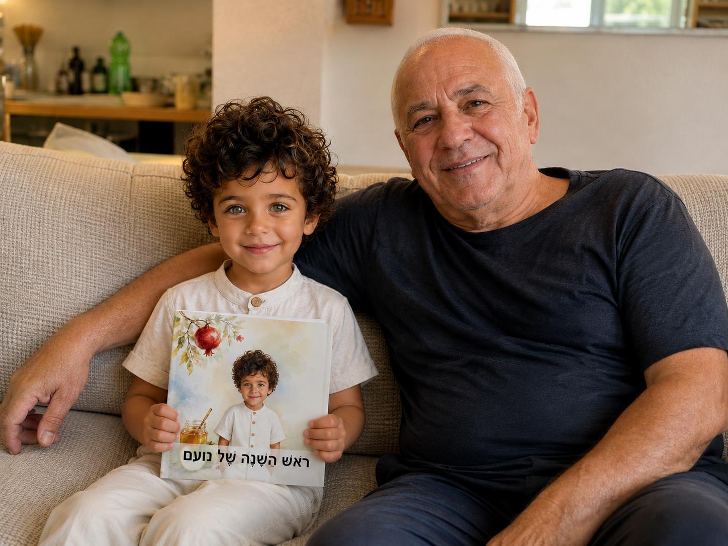 סבא מעניק מתנה לראש השנה ספר