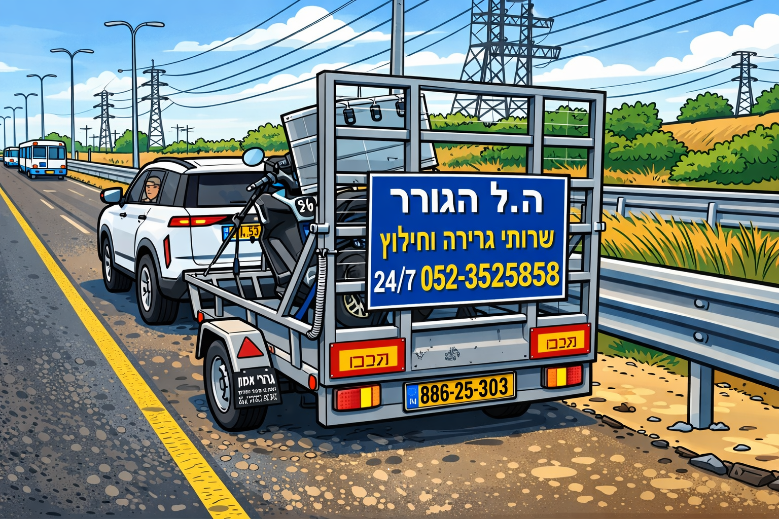גרר וחילוץ אופנועים 24/7 