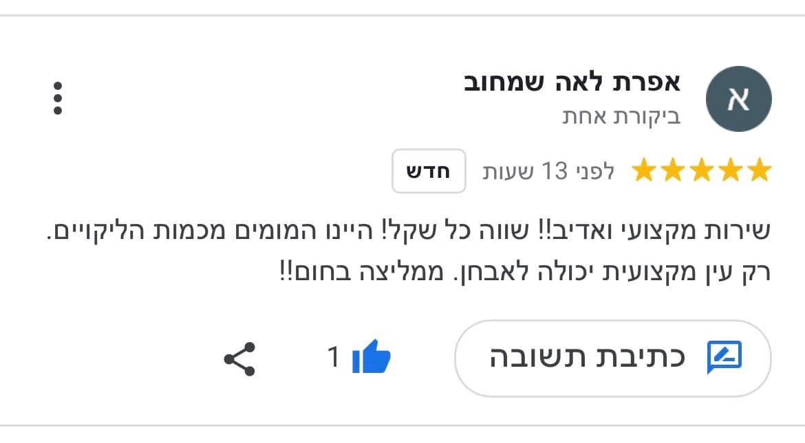 ביקורות מאומתות בדף העסק בגוגל